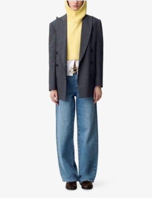 CLAUDIE PIERLOT: Hooded Ribbed Wool Collar