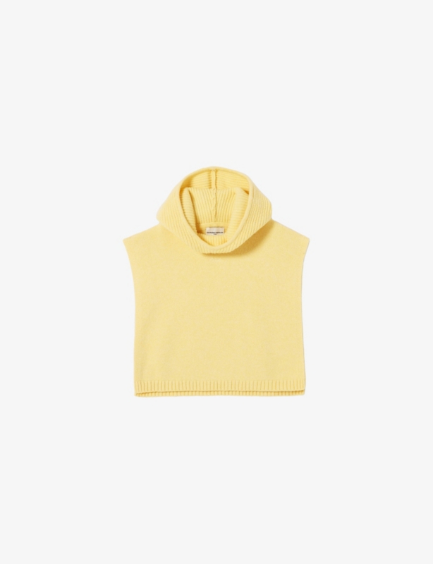 Hooded Ribbed Wool Collar