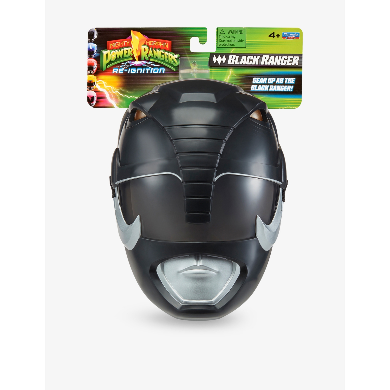 Mighty Morphin Power Rangers Re-Ignition Black Ranger Costume Mask 21.5cm