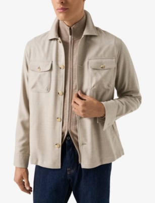 ETON: Zip-Up Knitted Wool Cardigan