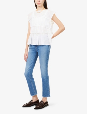Paige Womens Buckingham Cindy Straight-leg Stretch-denim Jeans