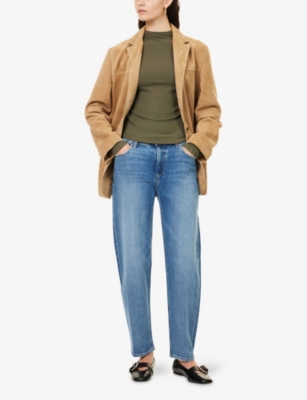 Paige Womens Poet Alexis Barrel-leg Denim Jeans In Blue