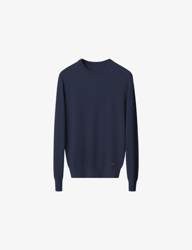 Branded Crewneck Cotton-Knit Sweatshirt