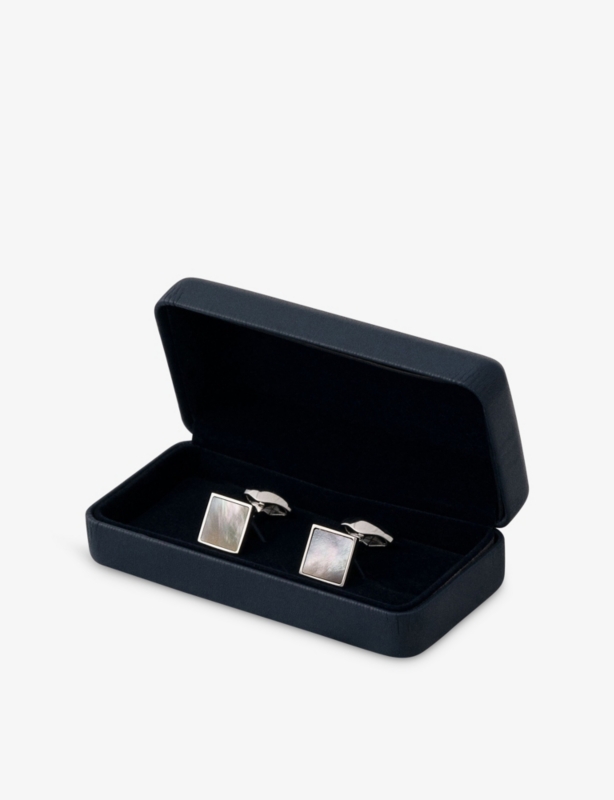 Square Brass and Mother of Pearl Cufflinks