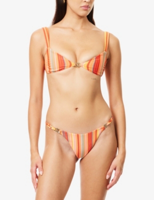 Monday Swimwear Womens Sardinia Stripe Petit Ermitage Striped Bikini Bottoms In Multi