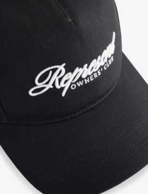 Represent Mens Black Owners Club Script Cotton Cap In Black