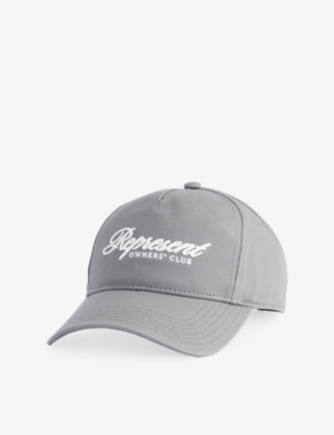 Represent Mens Slate Owners Club Script Cotton Cap In Gray