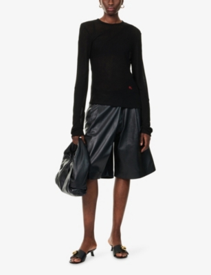 ECKHAUS LATTA: Spiral Embroidered-Logo Knit Top