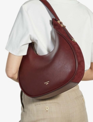 Dune Womens Burgundy/plain/ Syntheti Dedicated Scoop Faux-leather Shoulder Bag