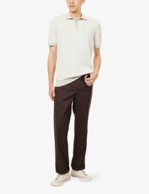 Este Geometric-Pattern Knitted Polo Shirt