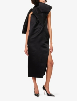 Givenchy Womens Black Bow Open-back Silk Maxi Dress In Black