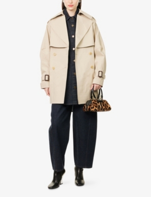 Givenchy Womens Beige Mustard Belted Notch-lapels Cotton Trench Coat In Neutral