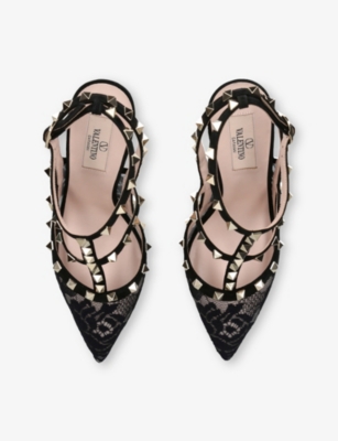 Valentino Womens Rockstud 100 Lace Pumps Black Eur 36 / 3 Uk In Black