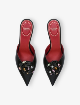 Valentino Vlogo 55 Leather Mule In Black