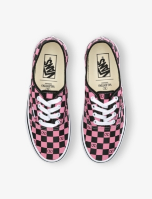 Valentino X Vans Vlogo Checkerboard Canvas Sneakers In Pink