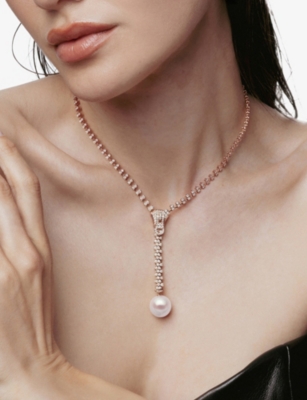 Sleek 18ct Yellow-Gold, South Sea Pearl And 4ct Diamond Necklace
