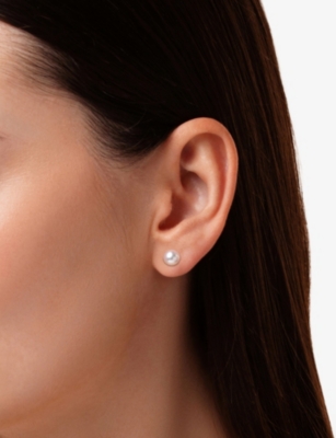 Sleek 18ct Yellow-Gold And Cultured Pink Pearl Stud Earrings