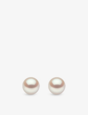 Sleek 18ct Yellow-Gold And Cultured Pink Pearl Stud Earrings