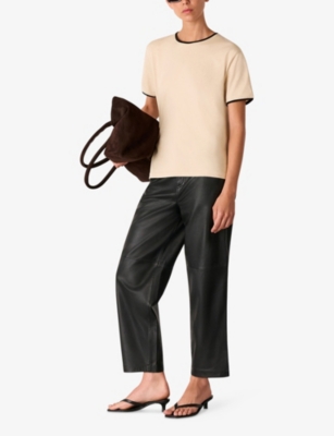 WHISTLES: Contrast-Piping Regular-Fit Cotton-Jersey T-Shirt