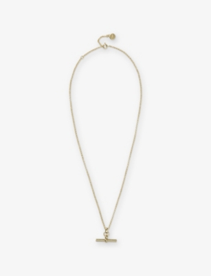 The White Company S T-bar Gold-plated Brass Necklace In Gold