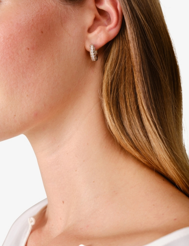 Pavé Gold-Plated Brass And Zirconia Huggie Earrings