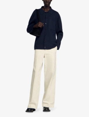 SANDRO: Long-Sleeved Chest-Pocket Stretch-Knit Jacket