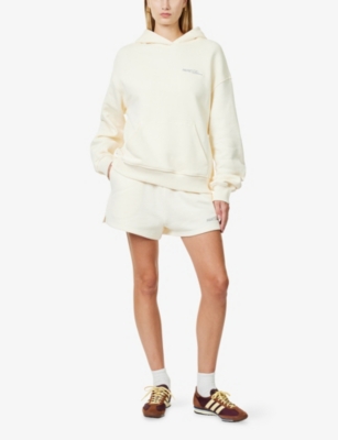 The Couture Club Womens Buttermilk Padel & Palomas Relaxed-fit Cotton-jersey Shorts In Neutral