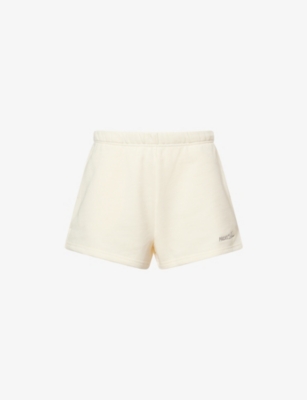 The Couture Club Womens Buttermilk Padel & Palomas Relaxed-fit Cotton-jersey Shorts In Neutral