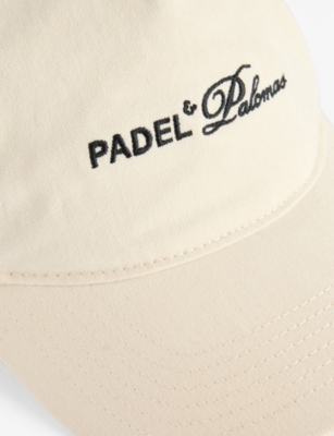 The Couture Club Womens Offwhite Padel & Palomas Cotton Baseball Cap In White