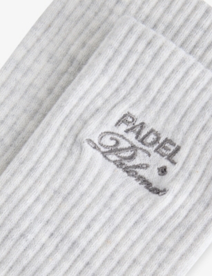 The Couture Club Womens Greymarl Padel & Palomas Stretch Cotton-blend Socks In Gray