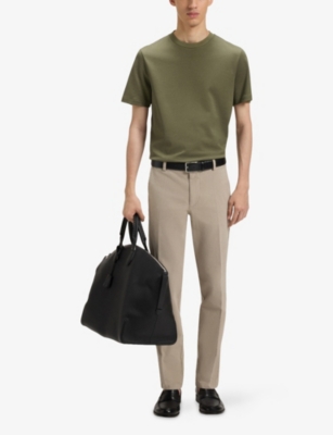 BOSS: Slim-Fit Straight-Leg Stretch-Cotton Trousers
