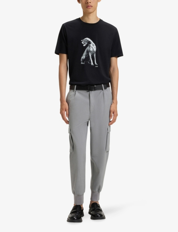 Dog-Print Short-Sleeved Cotton-Jersey T-Shirt