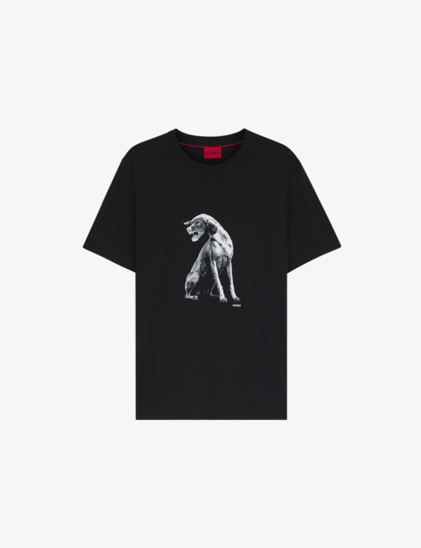 Dog-Print Short-Sleeved Cotton-Jersey T-Shirt