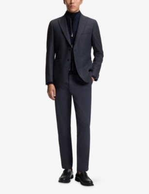 BOSS: Removable-Lining Slim-Fit Wool-Blend Jacket