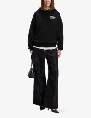 HUGO: Branded-Print Relaxed-Fit Cotton-Jersey Hoody
