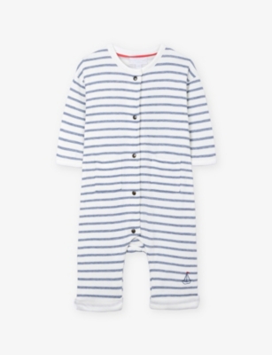 The Little White Company: Sail Away Stripe-Print Cotton Romper 0-24 Months