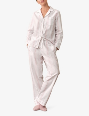The White Company S Pinkstripe Striped Brushed Cotton Pyjamas