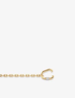 Phoria Womens Screw 18ct Yellow Gold Vermeil And 0.36ct White Topaz Chain Bracelet In Gold