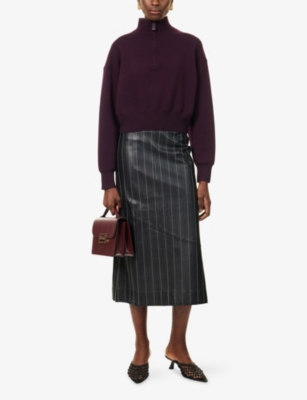 VICTORIA BECKHAM: Boxy-Fit High-Neck Wool-Blend Jumper