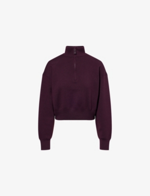 VICTORIA BECKHAM: Boxy-Fit High-Neck Wool-Blend Jumper