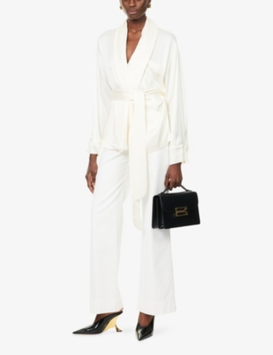 VICTORIA BECKHAM: Wrap Belted Woven Blouse