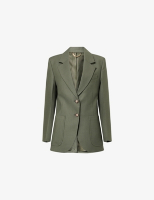 Victoria Beckham Womens Oregano Notch-lapels Slim-fit Stretch-woven Blazer In Multi