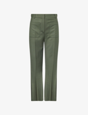 VICTORIA BECKHAM: Alina Straight-Leg Wool-Blend Trousers