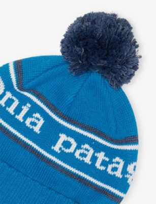 Patagonia Park Stripe: E Blue Powder Town Knit Beanie Hat In Blue
