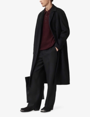 ALLSAINTS: Aspen Logo-Embroidered Wool And Cotton-Blend Polo