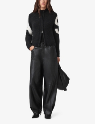 Allsaints Alpaca-blend Sylvie Cardigan In Animal Print