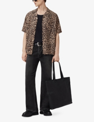 ALLSAINTS: Leopardone Hawaiian-Collar Short-Sleeve Linen And Cotton-Blend Shirt