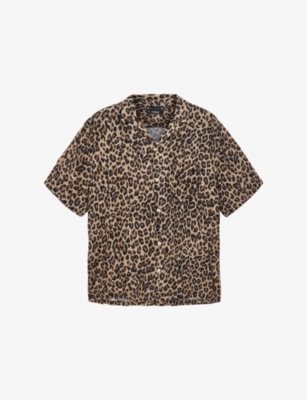 ALLSAINTS: Leopardone Hawaiian-Collar Short-Sleeve Linen And Cotton-Blend Shirt