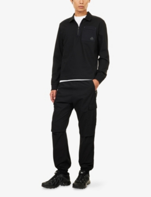MOOSE KNUCKLES: Dalon Long-Sleeve Cotton-Jersey Polo Shirt