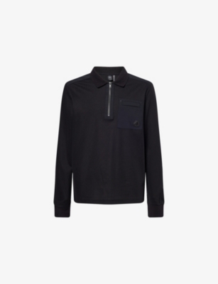 MOOSE KNUCKLES: Dalon Long-Sleeve Cotton-Jersey Polo Shirt